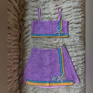OCEANUS MONNI CO-ORD HAND EMBROIDERED CRYSTAL PURPLE SET not selling seperate